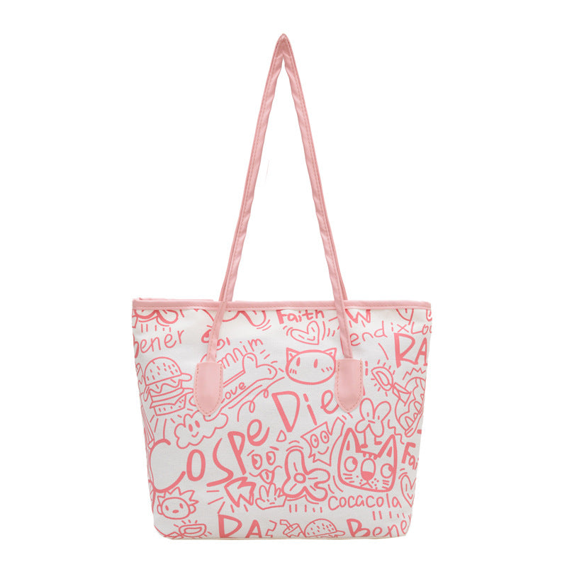 WoArtistic Graphic Print Shoulder Tote Bag Kalsten