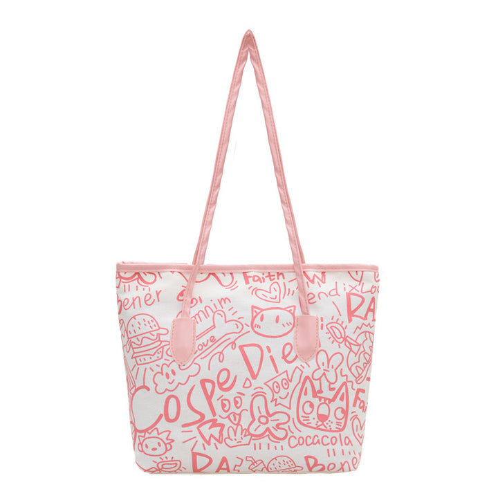WoArtistic Graphic Print Shoulder Tote Bag Kalsten