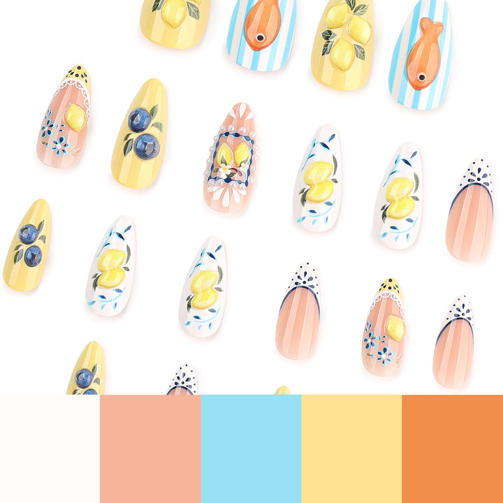 Artistic Nail Extensions with Fruity Designs Kalsten