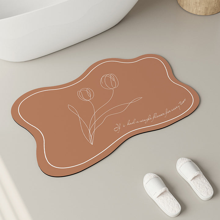 Elegant Floral Design Bath Mat Kalsten