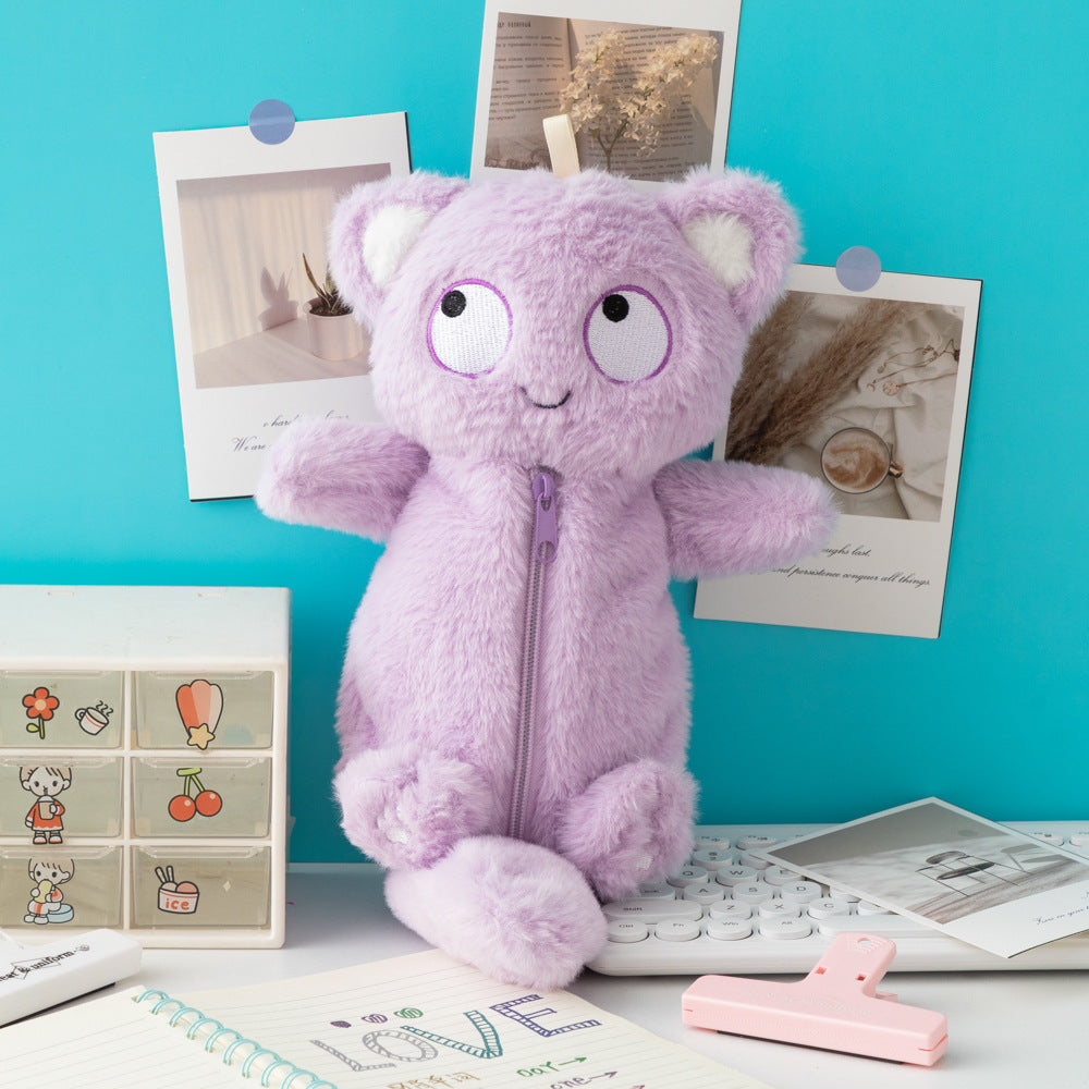 Cute Plush Cat-Themed Pencil Case Kalsten