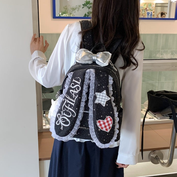 Embroidered Bunny-Themed Backpack Kalsten