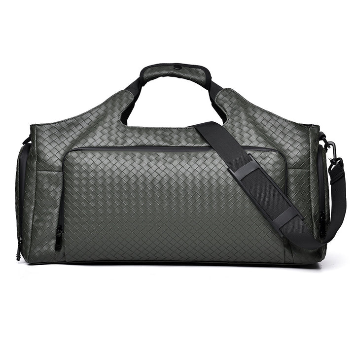 Woven Leather Travel Duffel Bag Kalsten