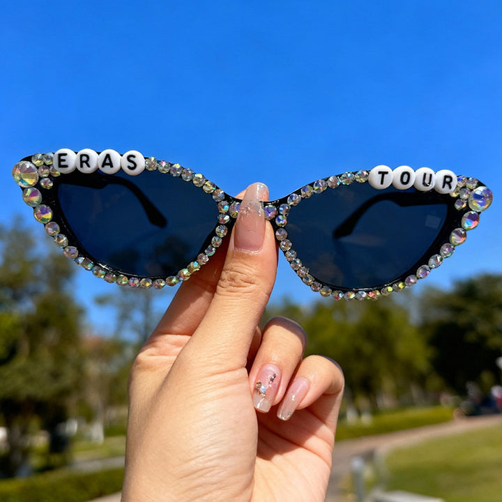 Rhinestone-Embellished Cat-Eye Sunglasses Kalsten