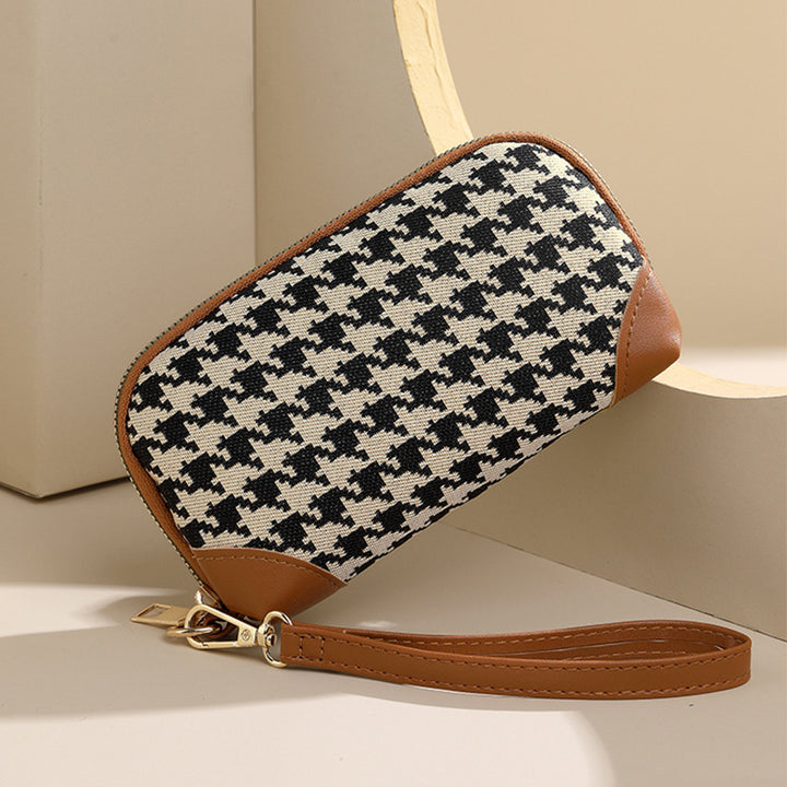 Elegant Houndstooth Zip Pouch Kalsten