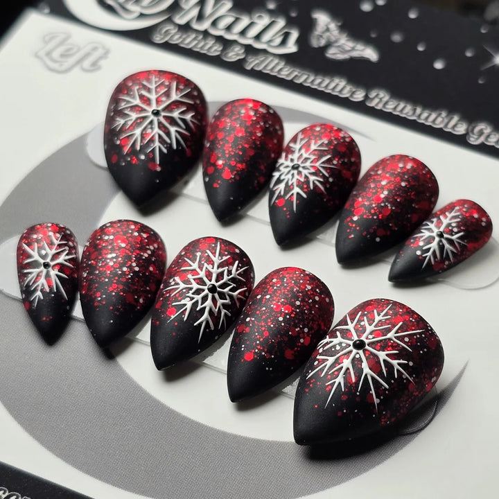 Artificial Winter Nails with Snowflake Pattern Kalsten