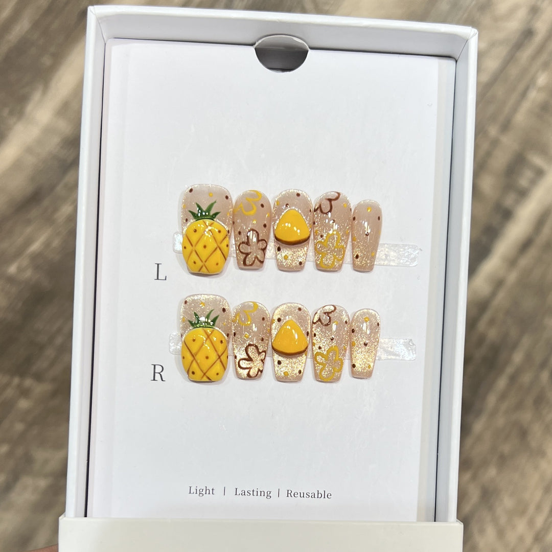 Tropical Fruit-Themed Press-On Nail Set Kalsten