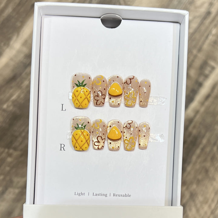 Tropical Fruit-Themed Press-On Nail Set Kalsten
