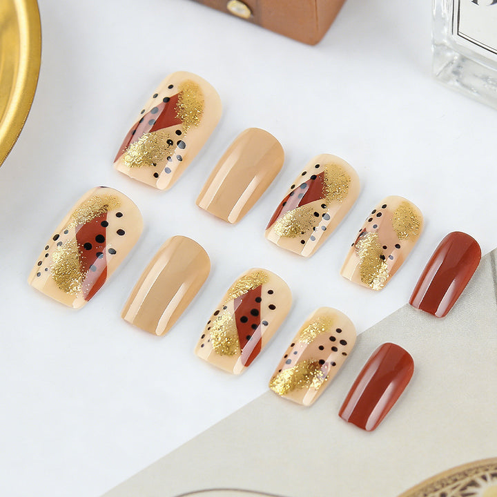 Artistic Geometric Pattern Press-On Nail Set Kalsten