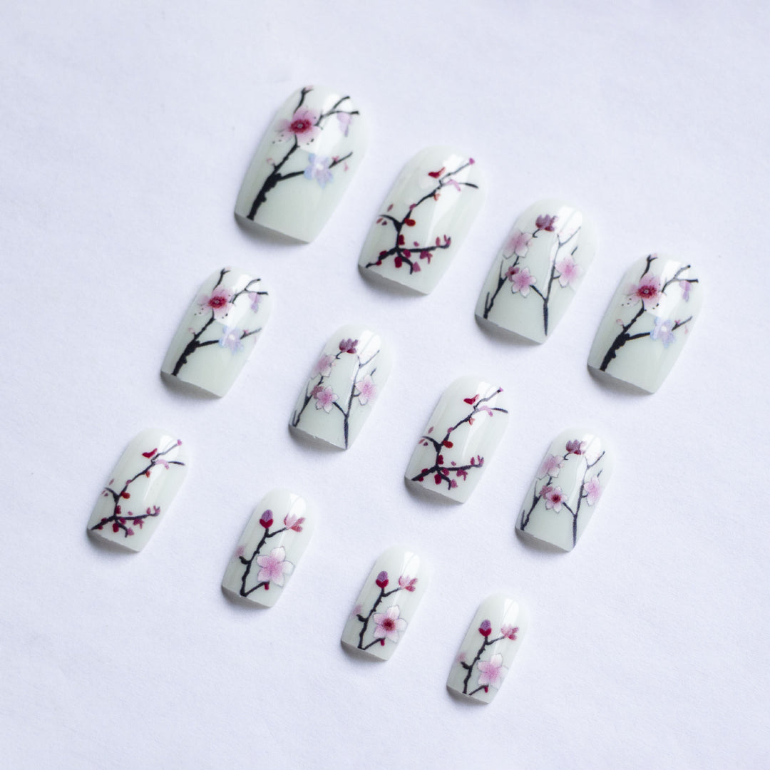 Floral Cherry Blossom Nail Art Kit