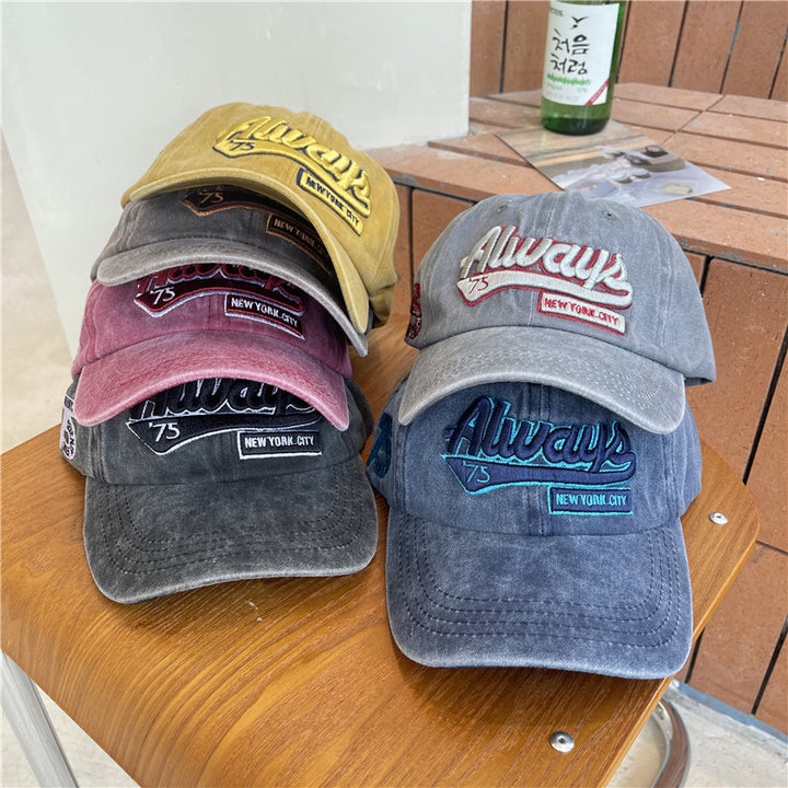 Men's Vintage-Inspired Distressed Cotton Baseball Cap Kalsten
