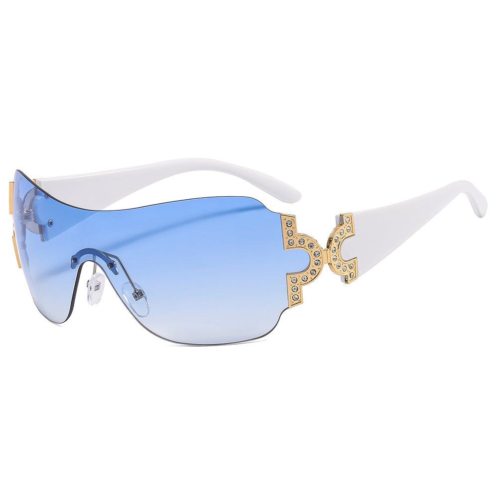 Contemporary Cat-Eye Sunglasses with Decorative Accents