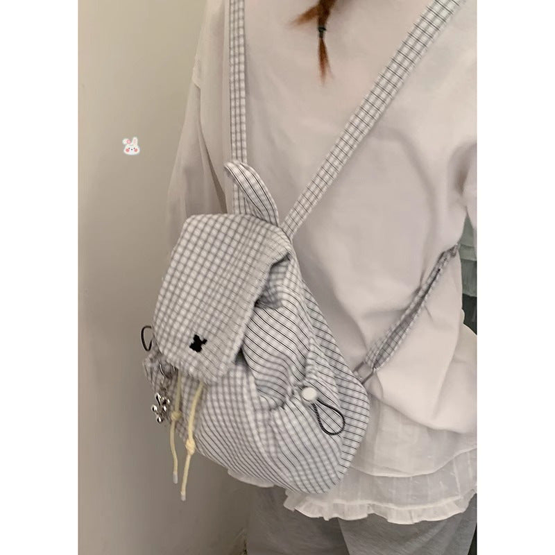Casual Checkered Drawstring Backpack Kalsten