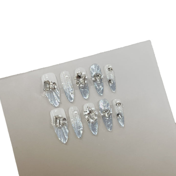 Glamorous Jewel-Accented Press-On Nail Set