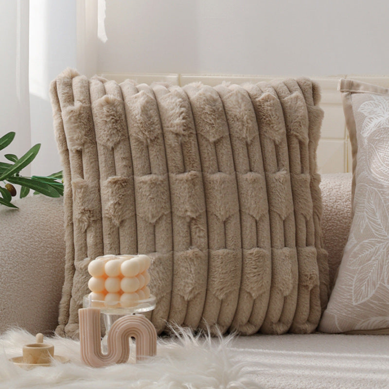 Decorative pillowcase with knotted grid relief and fine cotton look Kalsten