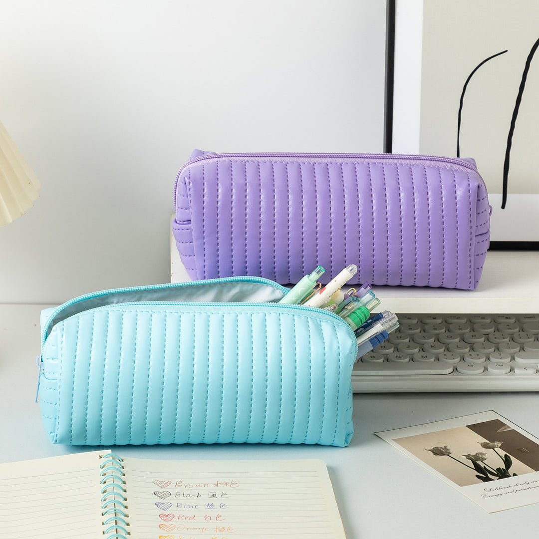 Textured Zippered Pencil Case Kalsten