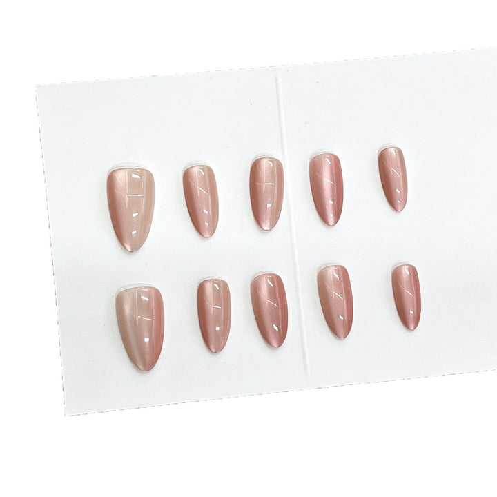 Glossy Almond-Shaped Press-On Nail Set Kalsten 1787225130