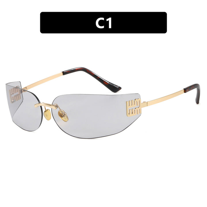 Women's futuristic designer sunglasses with unusual frame and UV protection Kalsten