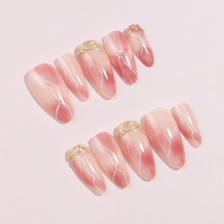 Premium Marble Effect Press-On Nail Set Kalsten
