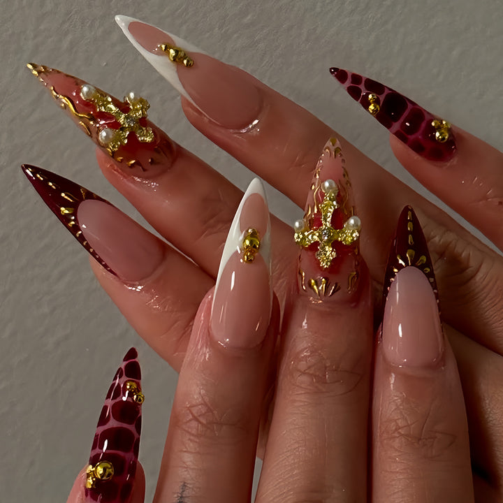 Glamorous Decorative Stiletto Press-On Nail Set Kalsten