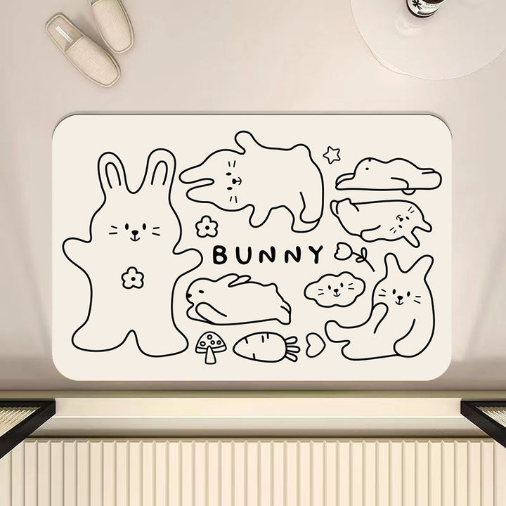 Decorative Bunny-Themed Area Mat