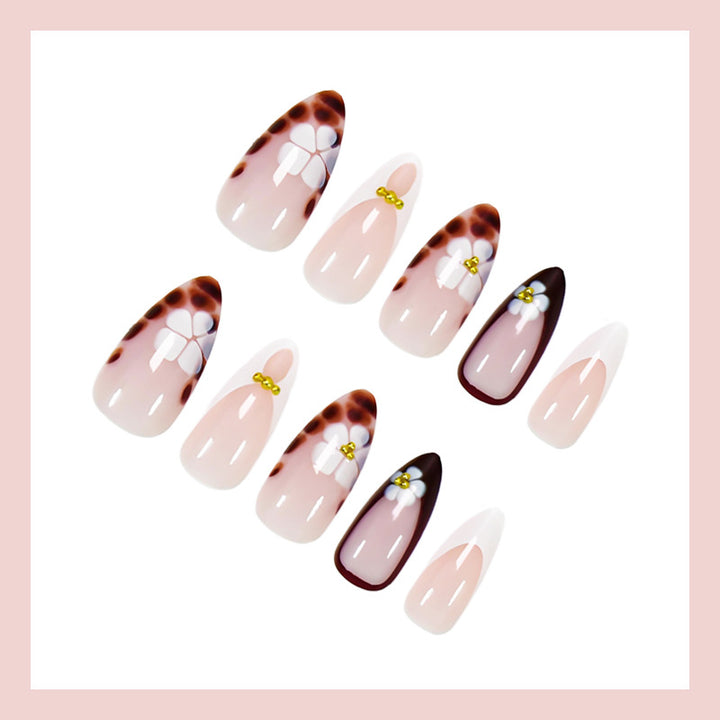 Art nail set with elegant flower and ombré designs Kalsten