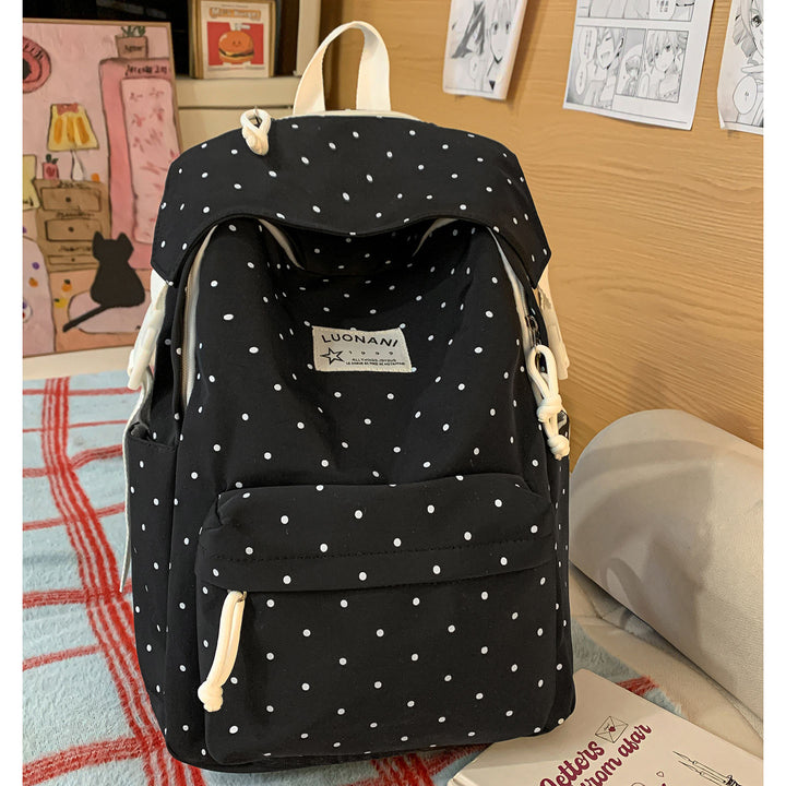 Polka-Dotted Canvas Backpack Kalsten