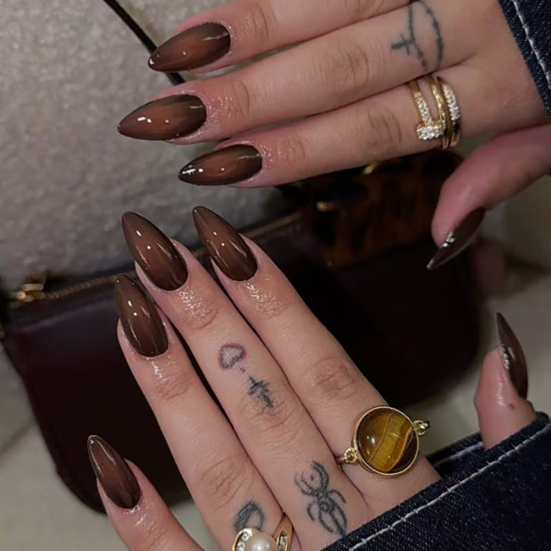 Artistic Stiletto Nails with Glossy Finish Kalsten