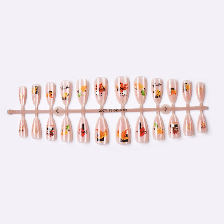 Autumn-Inspired Artistic Press-On Nail Art Set Kalsten