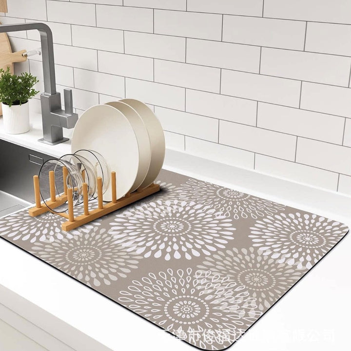 Stylish Marble-Effect Kitchen Mat Kalsten