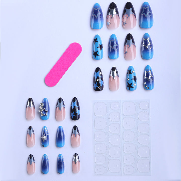 Artificial fingernails with Starlit design and glitter accents Kalsten