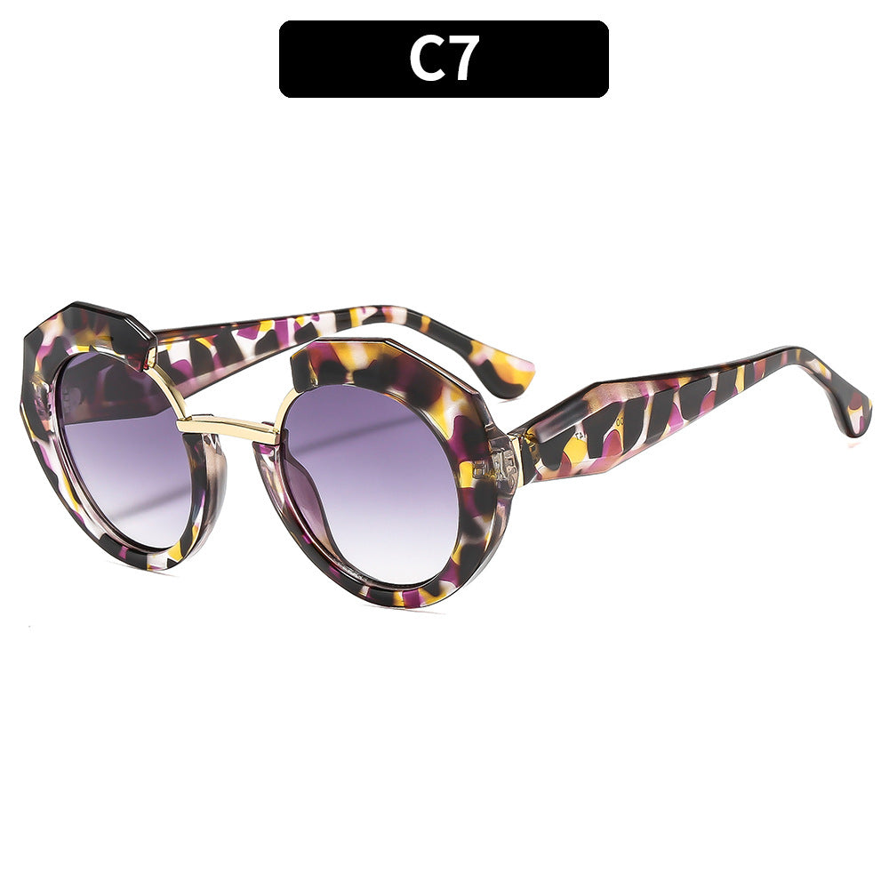Geometric Hexagonal Frame Sunglasses