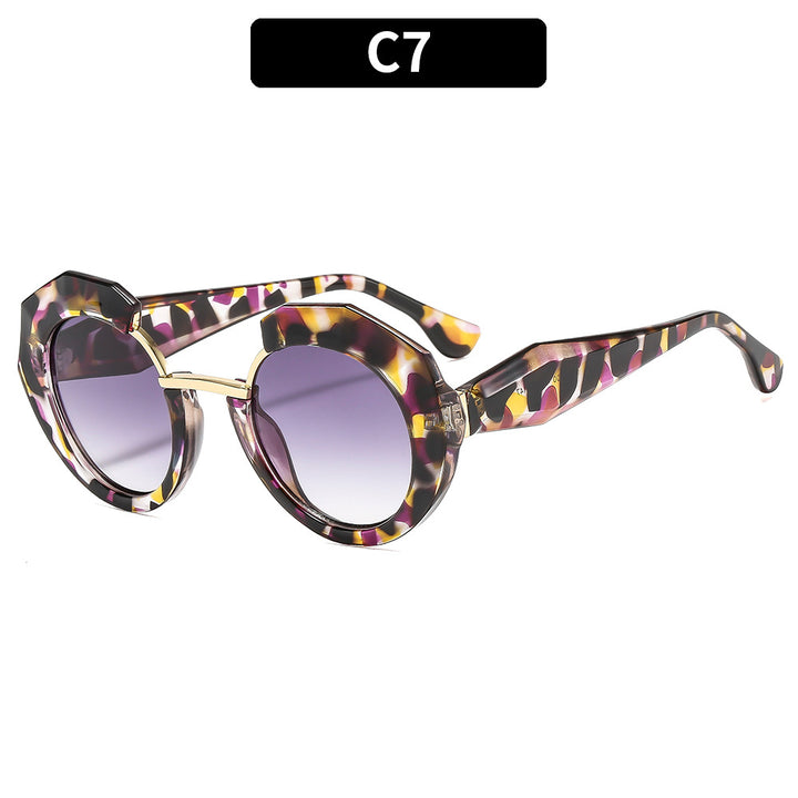 Geometric Hexagonal Frame Sunglasses