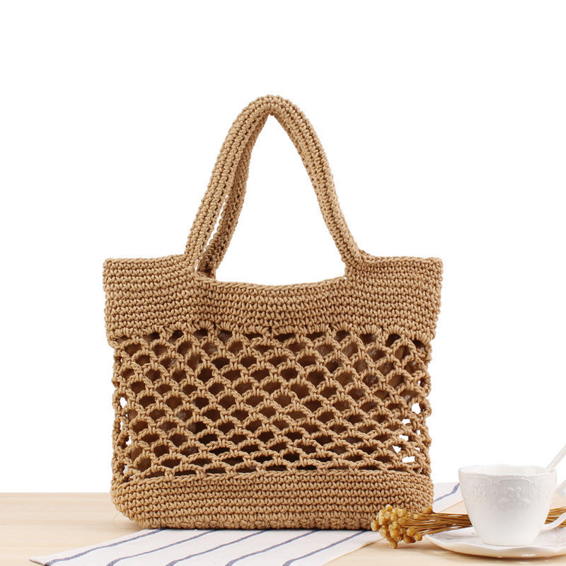 Macrame Beach Bag with Innovative Mesh Design Kalsten
