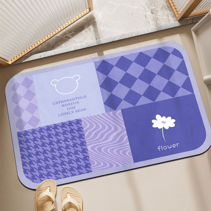 Plush Floral Decorative Bath Mat