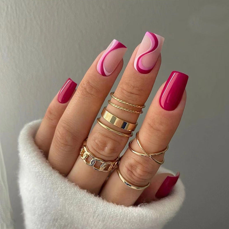 Artistic acrylic nails with elegant color gradients and glitter Kalsten
