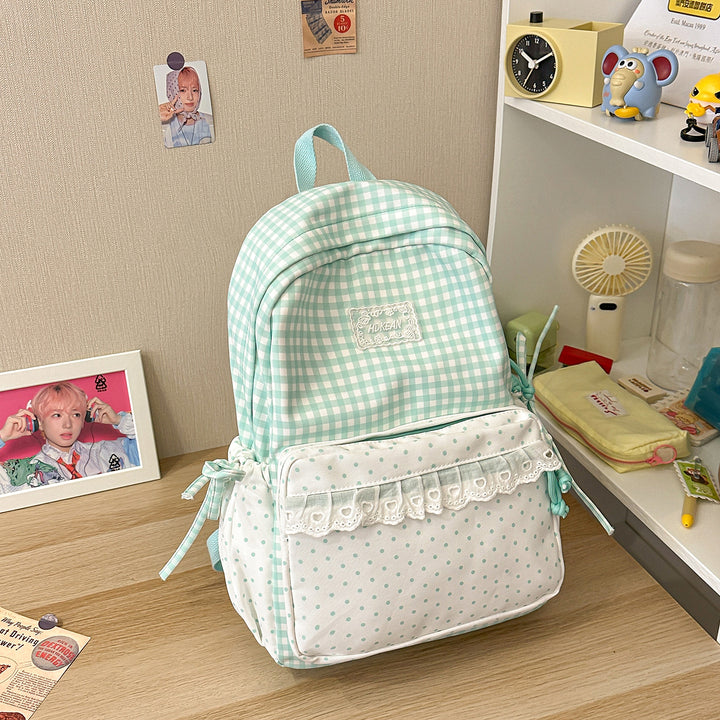 Stylish Gingham Patterned Backpack Kalsten
