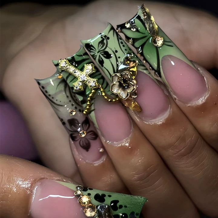 Decorative Long Press-On Nail Extensions Kalsten