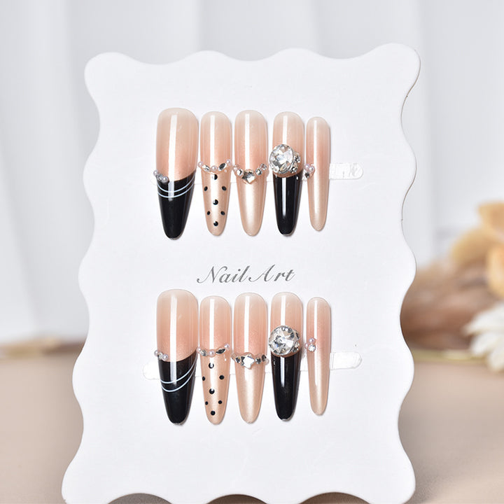 Luxury Stiletto Press-On Nail Extensions with Rhinestone Accents Kalsten