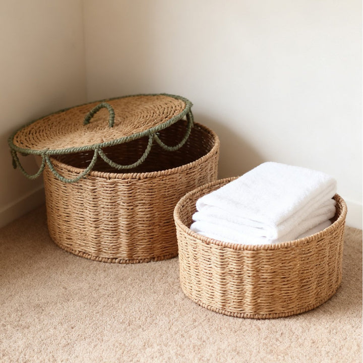 Handcrafted Vintage-Style Storage Basket Kalsten