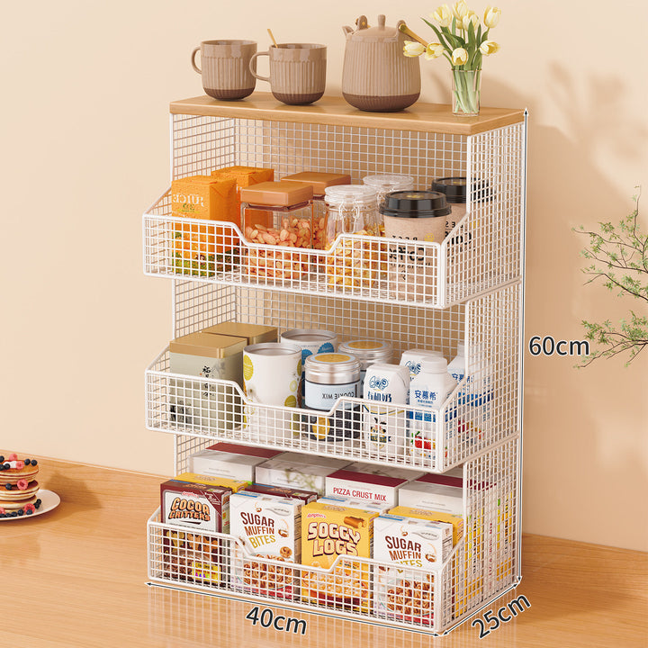 Multi-Tiered Rolling Kitchen Storage Rack Kalsten