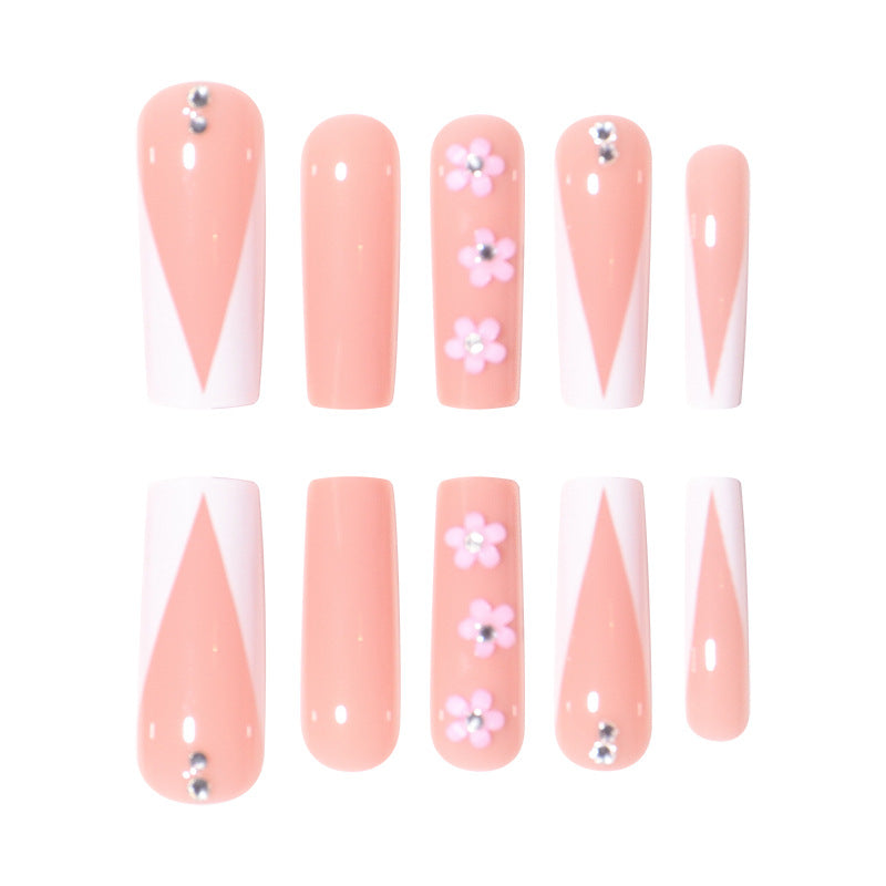 Floral Embellished Press-On Nails Kalsten