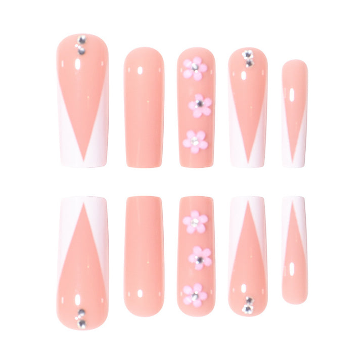 Floral Embellished Press-On Nails Kalsten