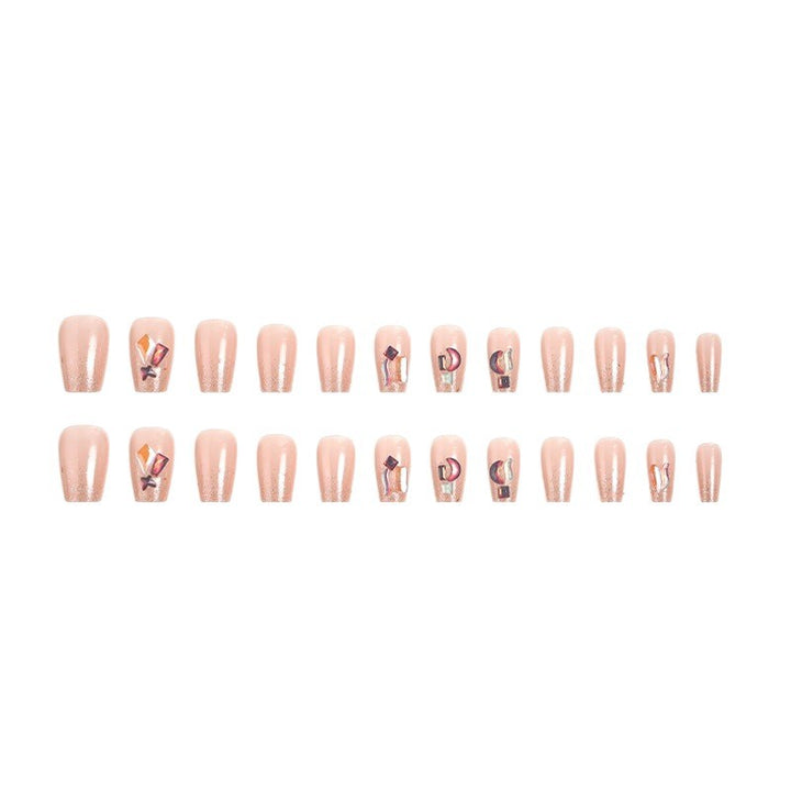 High-quality artificial nail set with glitter and holographic accents Kalsten
