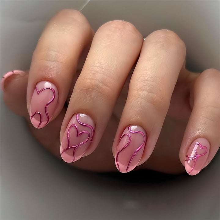 Artistic Heart Design Press-On Nails Kalsten