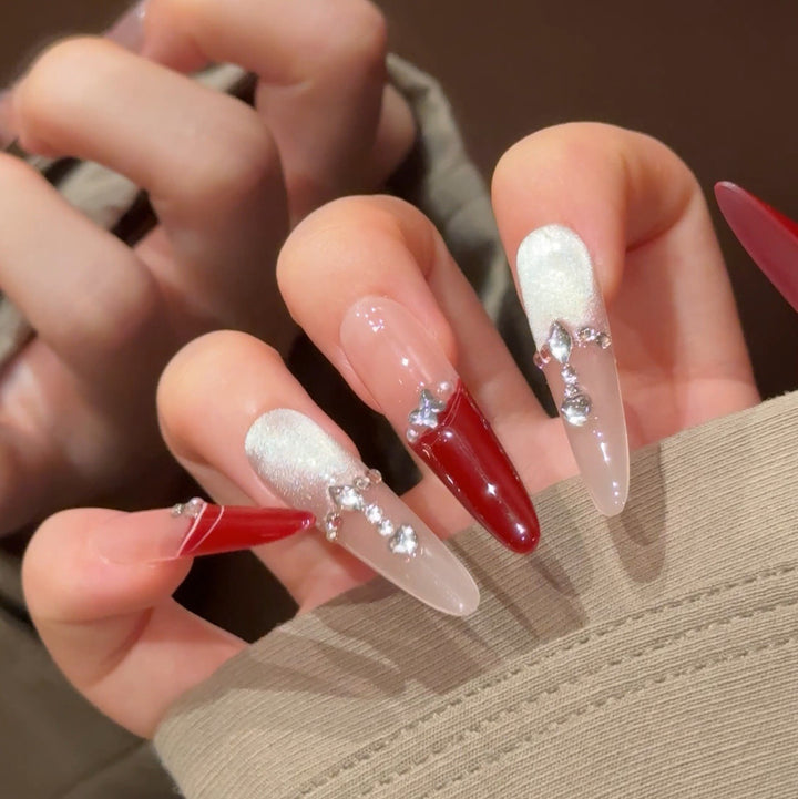 Decorative Rhinestone-Accented Press-On Nail Extensions Kalsten