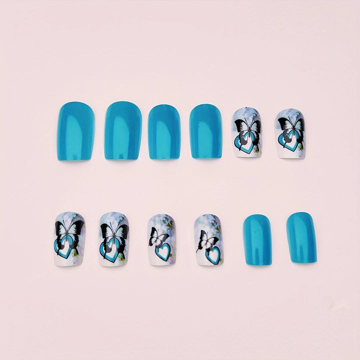 Artificial artificial nails with detailed butterfly design Kalsten