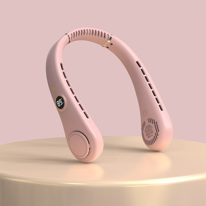 Women's Portable Neck Fan with Temperature Display Kalsten