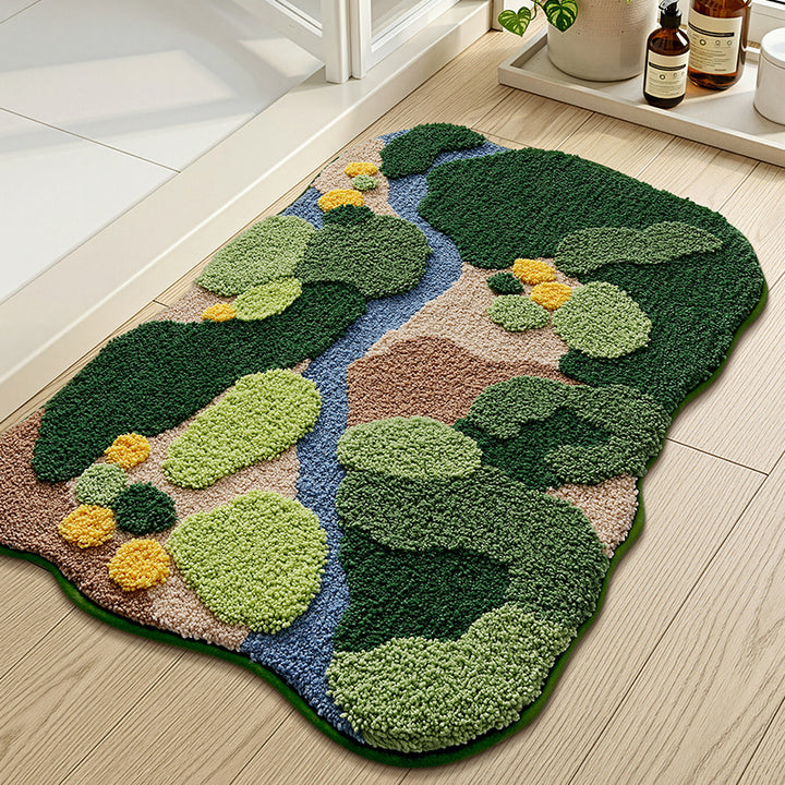 Floral Embellished Indoor Bath Mat Kalsten