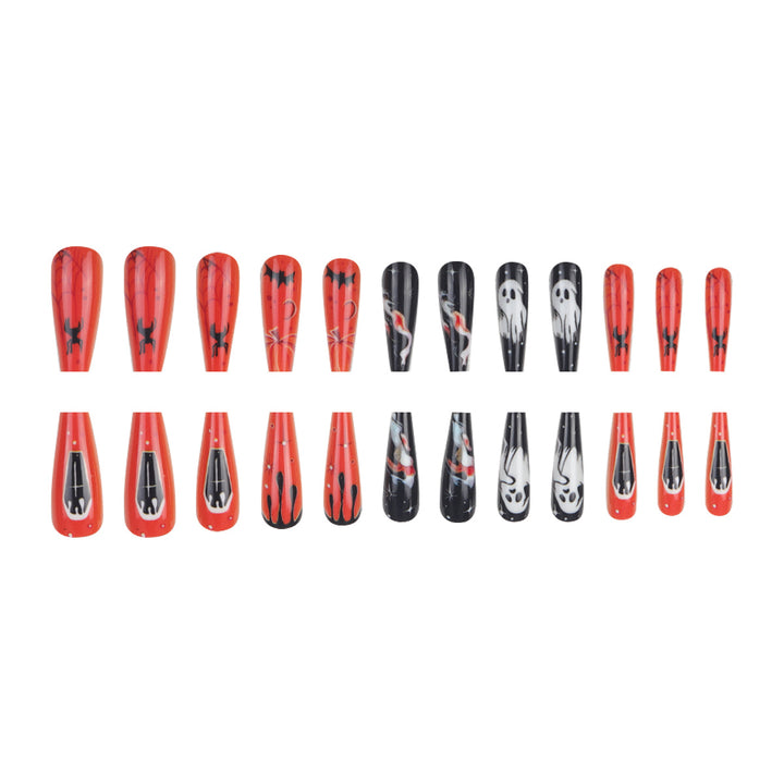 Halloween-Themed Stiletto Press-On Nails Kalsten